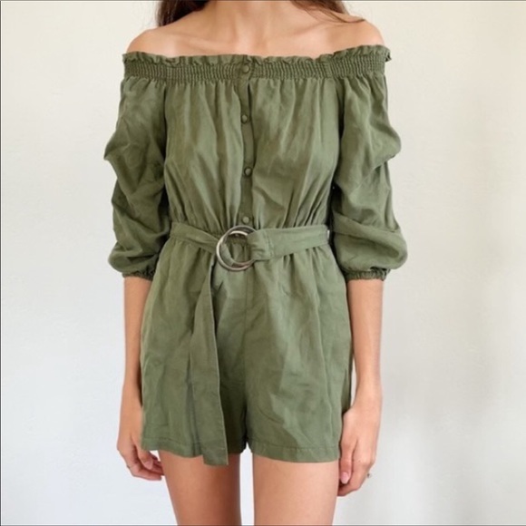 ZARA Off Shoulder Romper - Picture 4 of 9